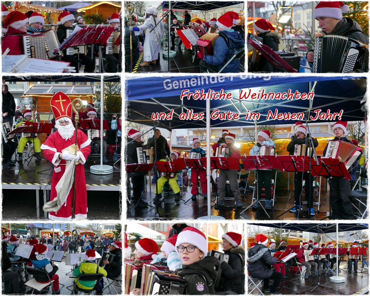 Die accordeonissimos auf dem Weihnachtsmarkt in Poing